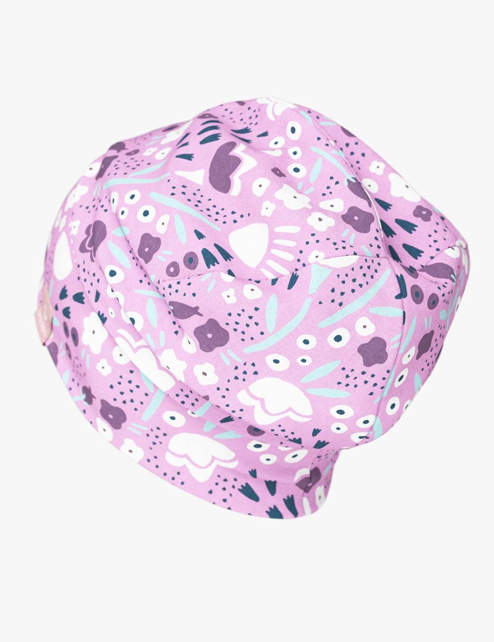 Cotton Beanie Hat With Folds DARGO - Spring Flowers