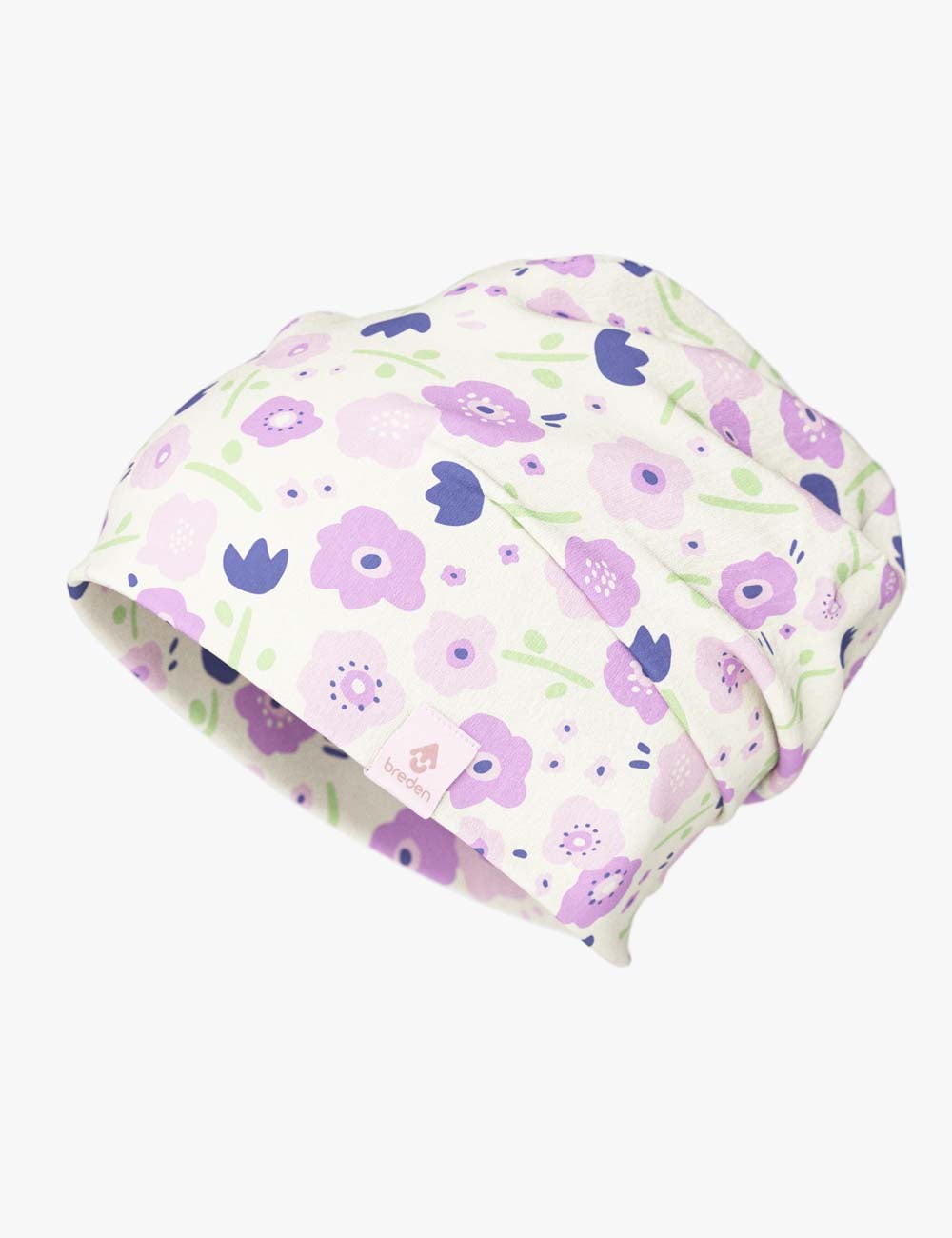 Cotton Beanie Hat With Folds DARGO - Summer Flowers