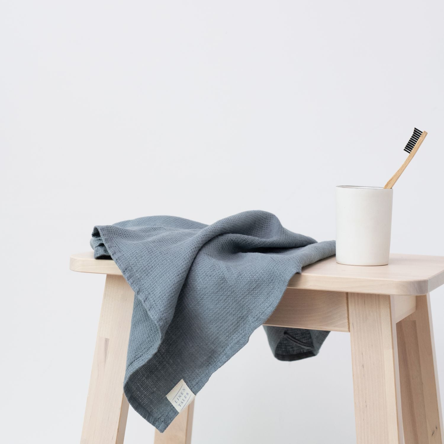 Honeycomb Fine Waffle Towel - Blue Fog
